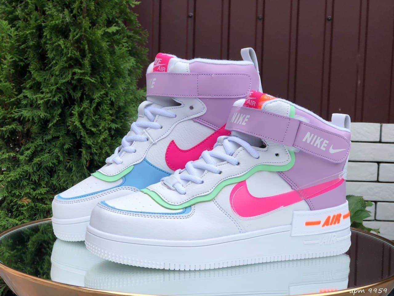 

Женские зимние кроссовки Nike Air Force 1 Shadow White Violet / Найк Аир Форс Шадоу 1 Белые Фиолетовые 40, Разные цвета