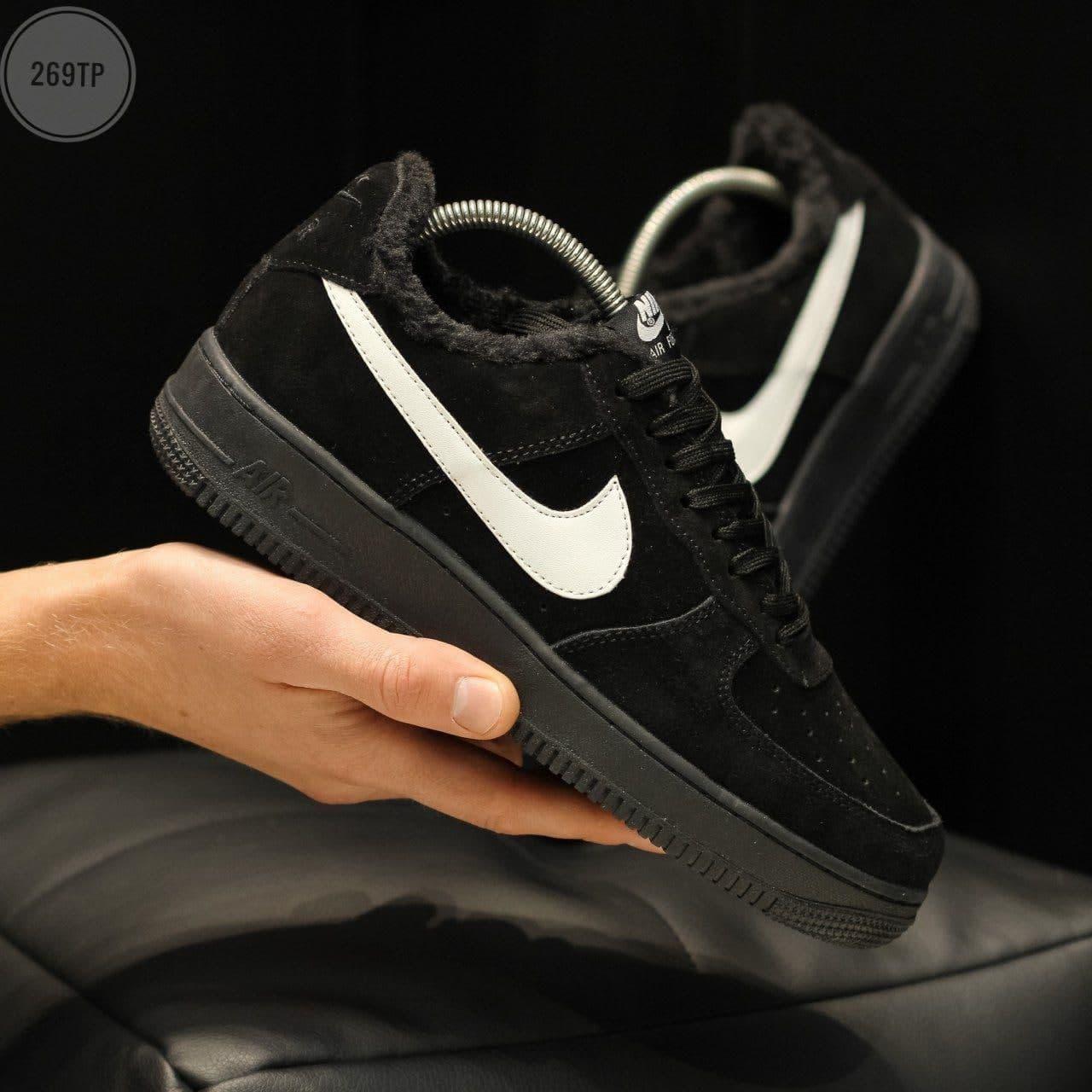 

Мужские зимние кроссовки Nike Air Force Low Black / Найк Аир Форс Лоу Черные 43, Черный