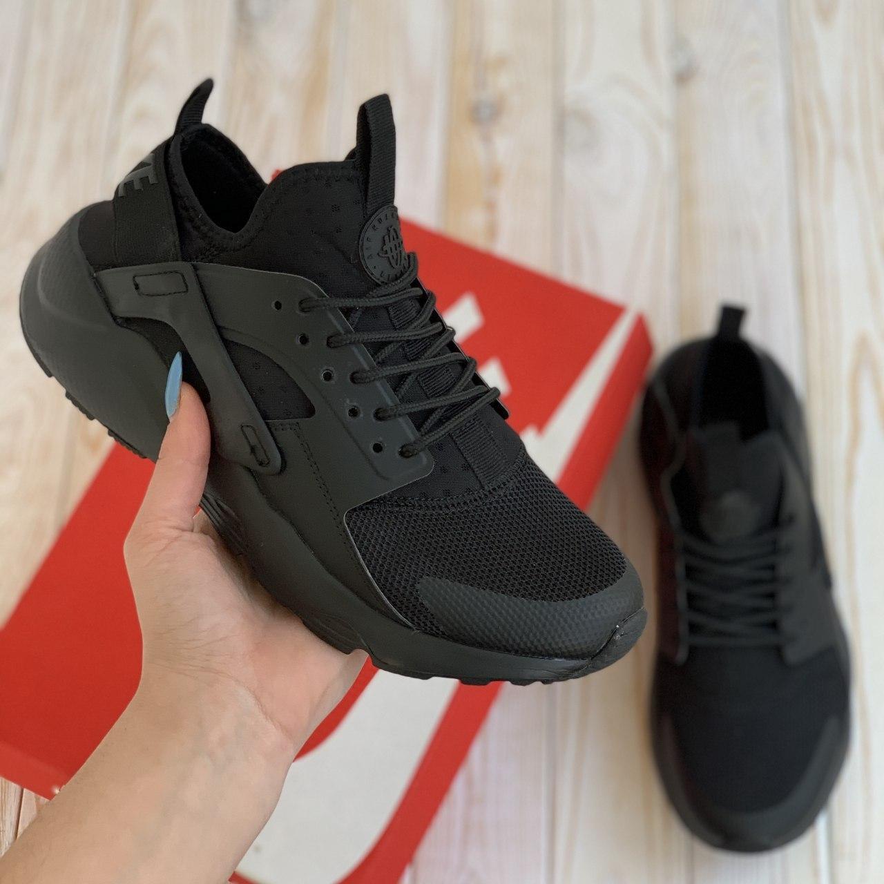 

Мужские кроссовки Nike Air Huarache Black / Найк Аир Хуарачи Черные 45