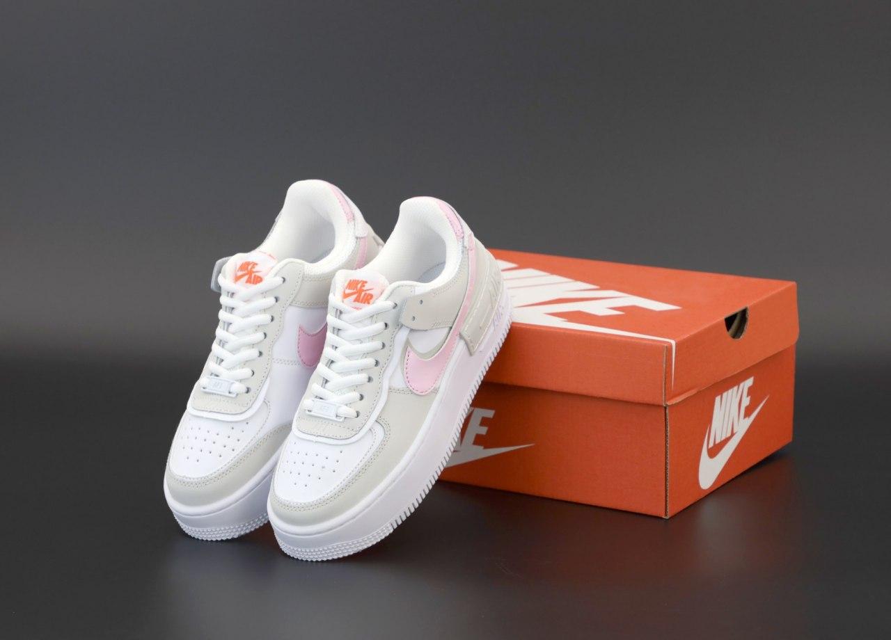 

Женские кроссовки Nike Air Force 1 Shadow White Pink / Найк Аир Форс Шадоу 1 Белые Розовые 37, Белый