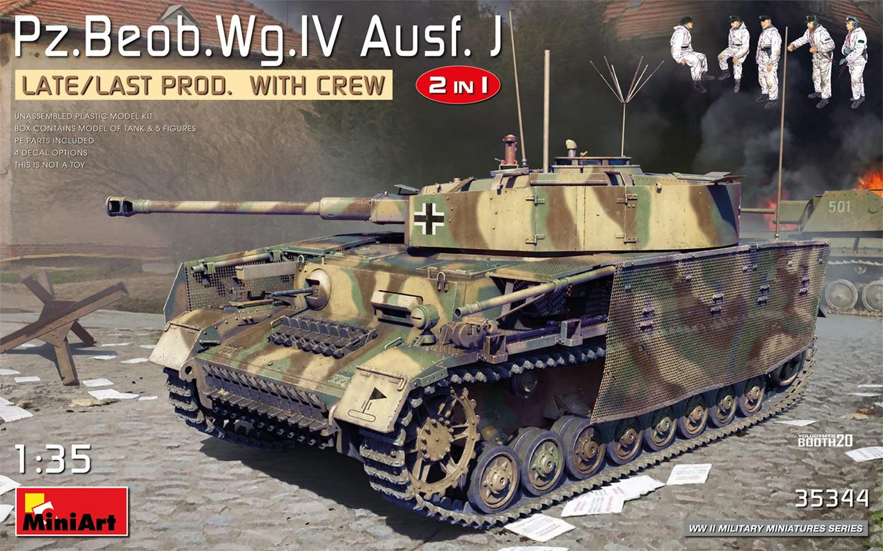 Pz. Beob. Wg. IV Ausf. J (позднее производство). Сборная модель немецкого танка в масштабе 1/35. MINIART 35344