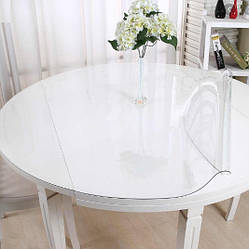Круглая скатерть мягкое стекло Soft Glass Покрытие на круглый стол Диаметр - 1.4м (толщина 0.5 мм) Прозрачная