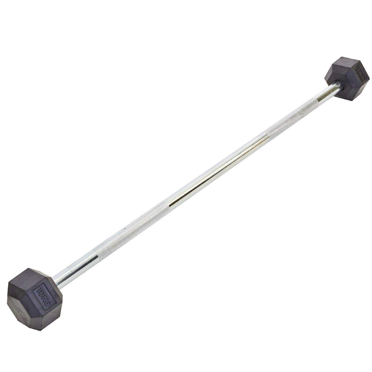 

Штанга цельная 10кг прямая обрезиненная Rubber Hexagon Barbell Record TA-6230-10, Серый