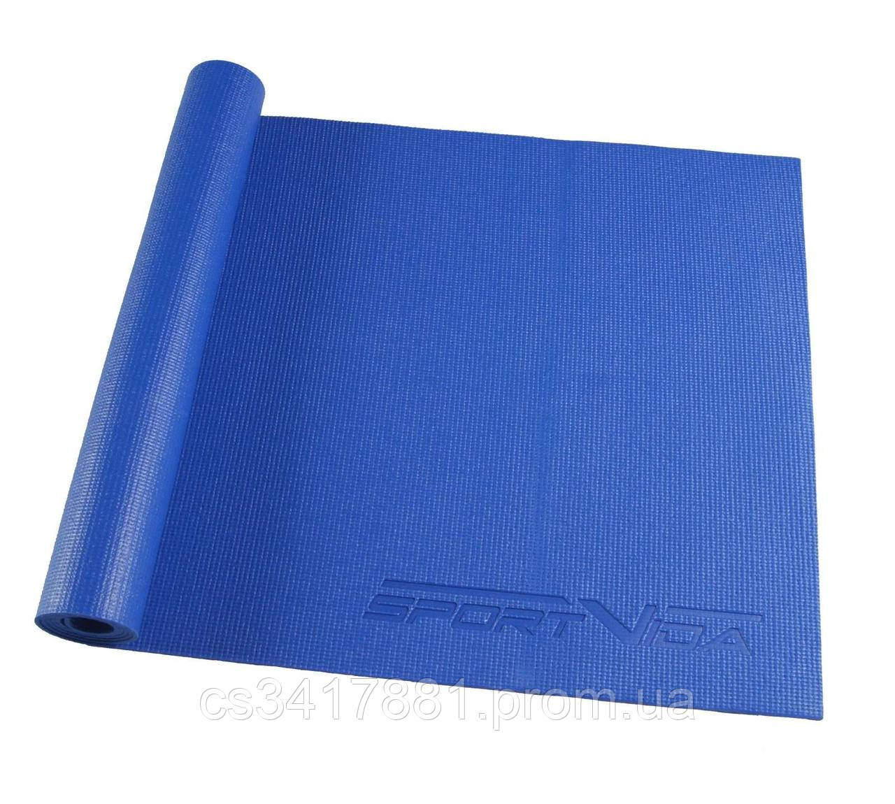 

Коврик, мат для йоги и фитнеса SportVida Pvc 4 мм SV-HK0051 Blue SKL41-162839