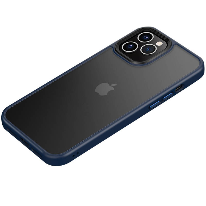 

TPU+PC чехол Metal Buttons для Apple iPhone 12 Pro / 12 (6.1") Синий