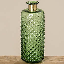Ваза бутылка Stratos зеленое стекло h39 см 