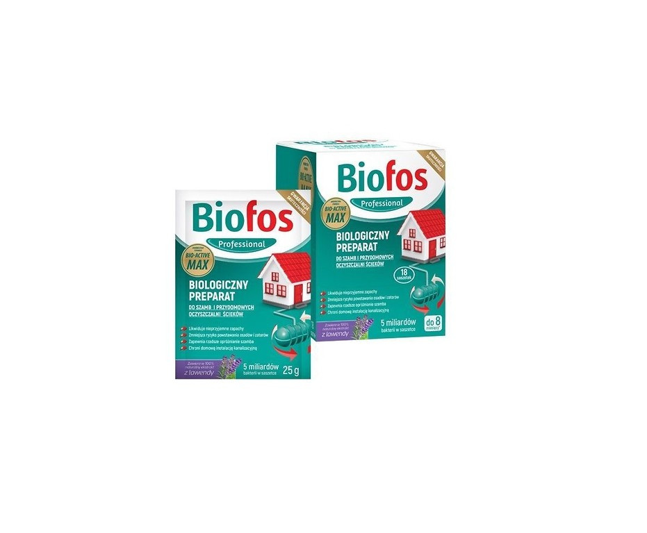 Засіб для вигрібних ям і септиків в пакетиках (18 шт), Biofos