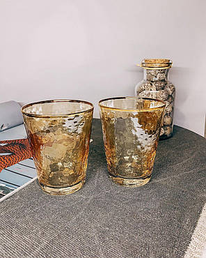 Стакан скляний золотого кольору 375мл для коктейлів, фото 2