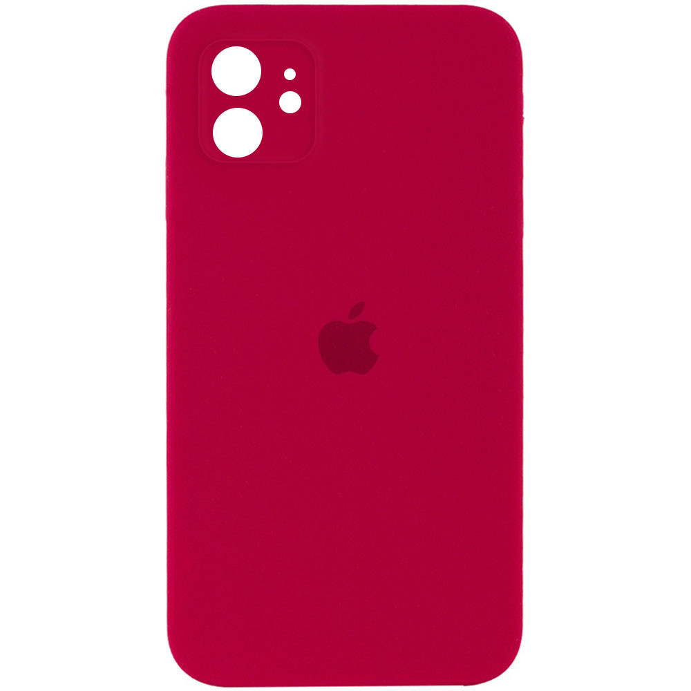 

Чехол Silicone Case Square Full Camera Protective (AA) для Apple iPhone 11 (6.1"), Красный / rose red