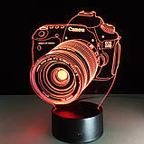 Светильник 3D "Фотоаппарат", Оригинальный подарок мужчине, Подарок парню на день рождения, Подарок мужу, фото 2