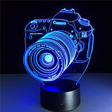 Светильник 3D "Фотоаппарат",  Подарок на день рождения, Подарунок на день народження, фото 5