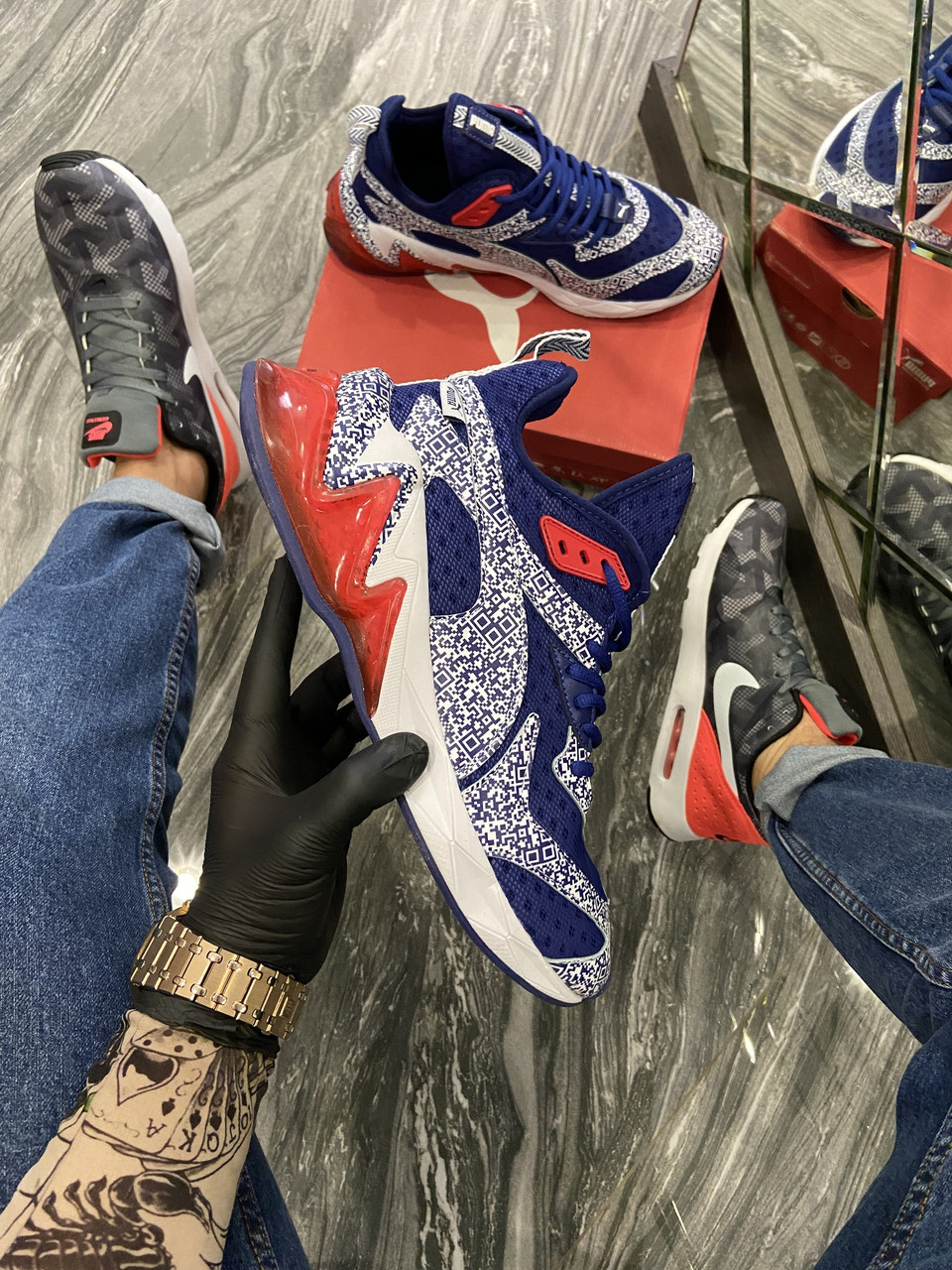 

Кроссовки мужские Puma LQD Cell Blue White (Синий). Стильные мужские кроссовки.