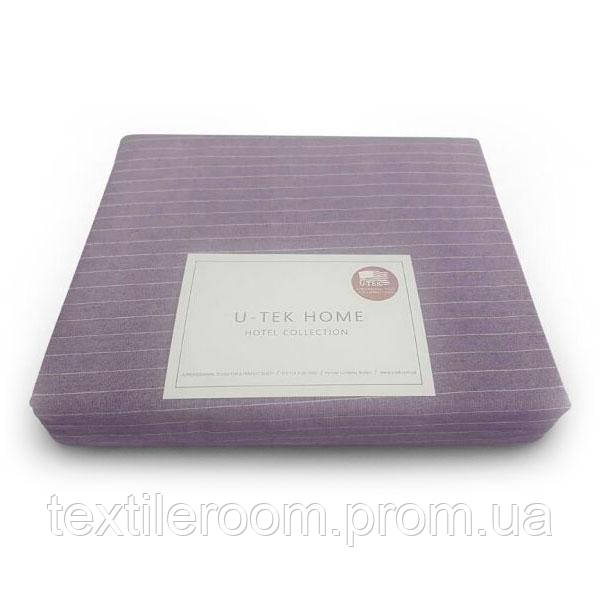 

Постельное белье U-TEK Hotel Collection Cotton Stripe Plum-White 175x210 (KHCPW03), Фиолетовый