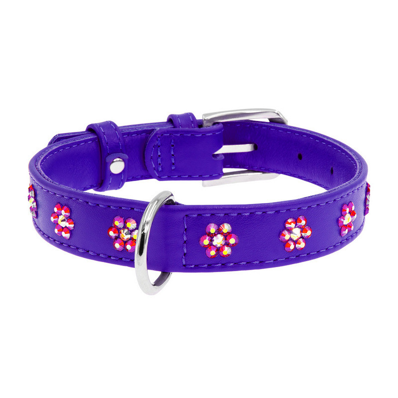 

Ошейник WAUDOG Glamour кожа фиолетовый с клеевыми стразами Цветочек 32849 (4820082499181)