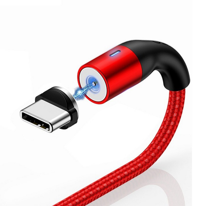 

Магнитный кабель для зарядки Usams USB Type-C 1m 2.4A 360° Красный (2234), Red