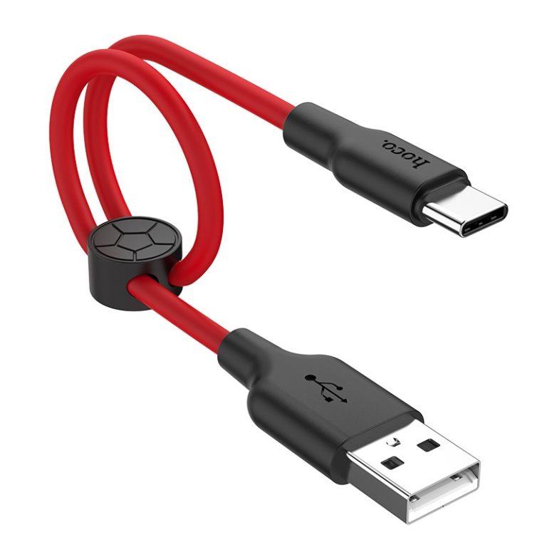 

Кабель для зарядки телефона USB Type-C Android HOCO X21 Plus 25см |3A| Красный