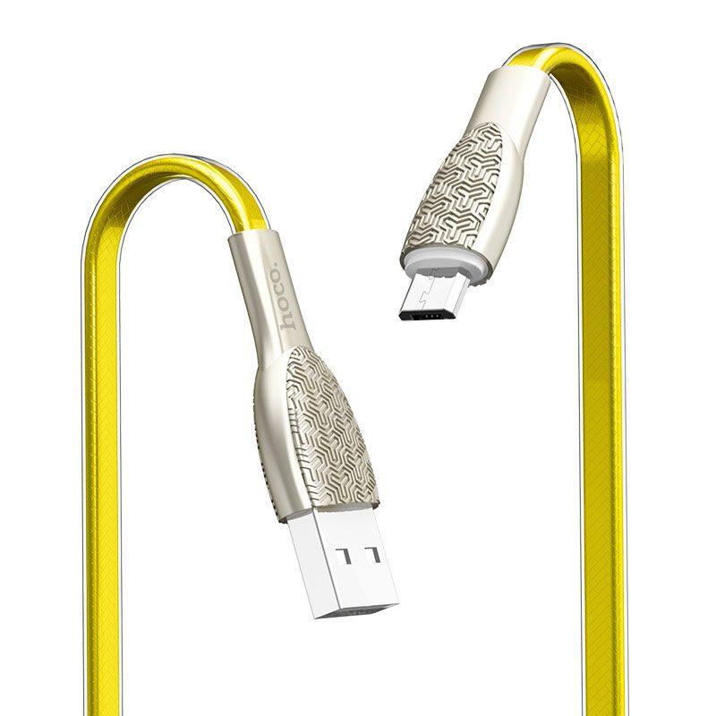 

Кабель для зарядки телефона Android microUSB HOCO U52 120см |2.4A| Золотистый