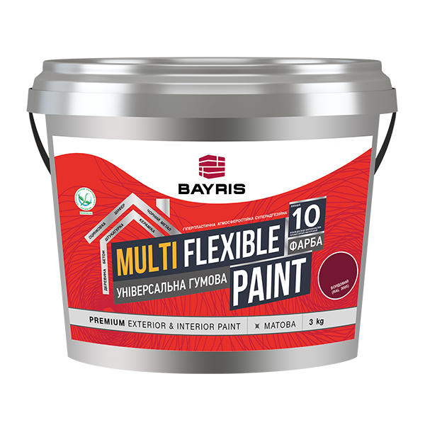 

Универсальная резиновая краска Байрис “Multi Flexible Paint” (Белая) 5 кг