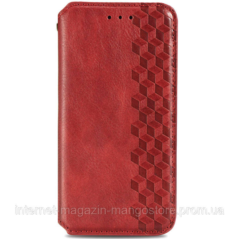 

Кожаный чехол книжка GETMAN Cubic (PU) для Huawei P Smart (2021) / Y7a, Красный