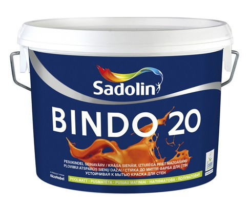 

Краска для стен и потолка Sadolin BINDO 20 ( Садолин Биндо 20) 5л, Белый