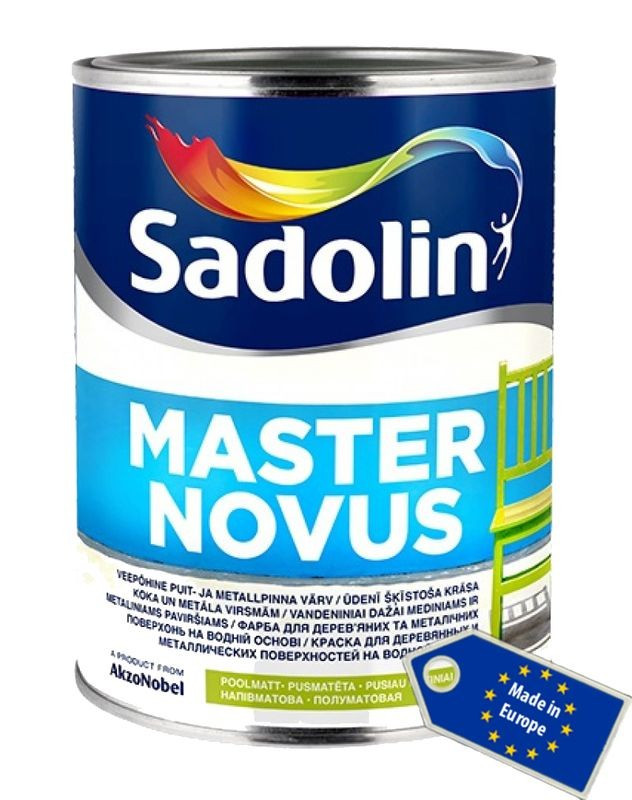 

Краска по дереву и металлу Sadolin Master Novus (15 полуматовая) 1л