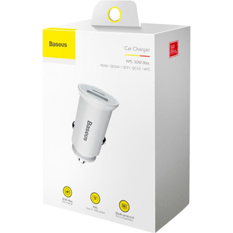 

Автомобильное зарядное для телефона Baseus 1USB + Type-C Circular PPS (5A) (CCYS-C0S) серебристый