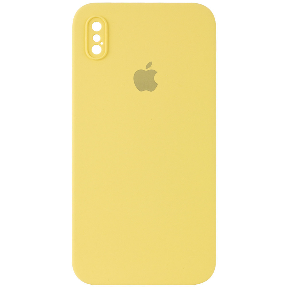 

Чехол Silicone Case Square Full Camera Protective (AA) для Apple iPhone XS (5.8"), Желтый / canary yellow