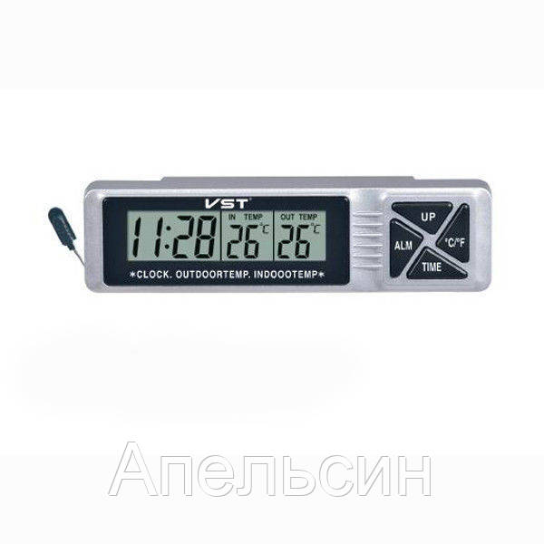 

Автомобильные часы с термометром VST 7066 Silver