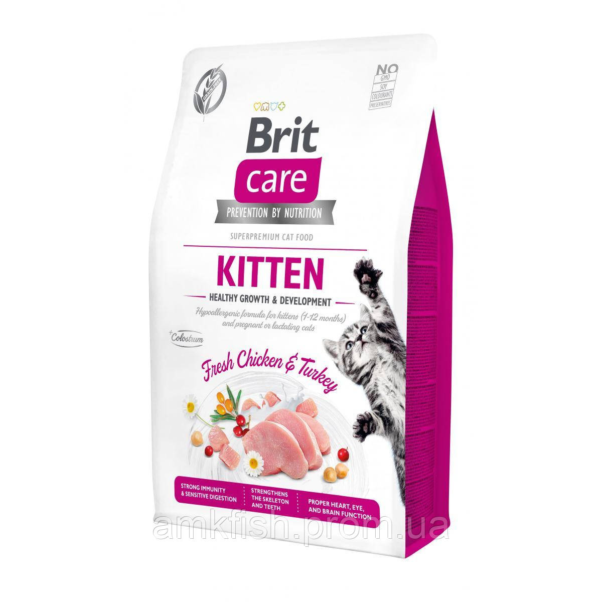 

Сухий корм для кошенят Brit Care Cat GF Kitten з індичкою та куркою 2кг