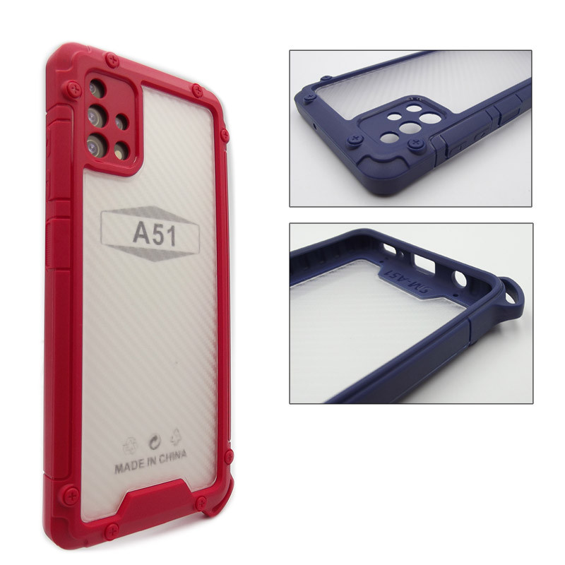 

Чехол Armor Carbon Protect для Samsung A51 red/clear