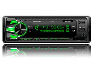 

Магнитола-FM - "Fantom" - FP-327 - (Black/Green)/USB/SD/усил. кач.звука/4x50W