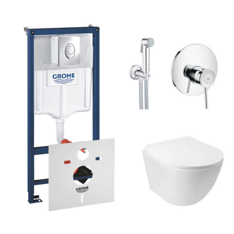 

Комплект инсталляция Grohe Rapid SL 38721001 + унитаз с сиденьем Qtap Jay QT07335176W + набор для