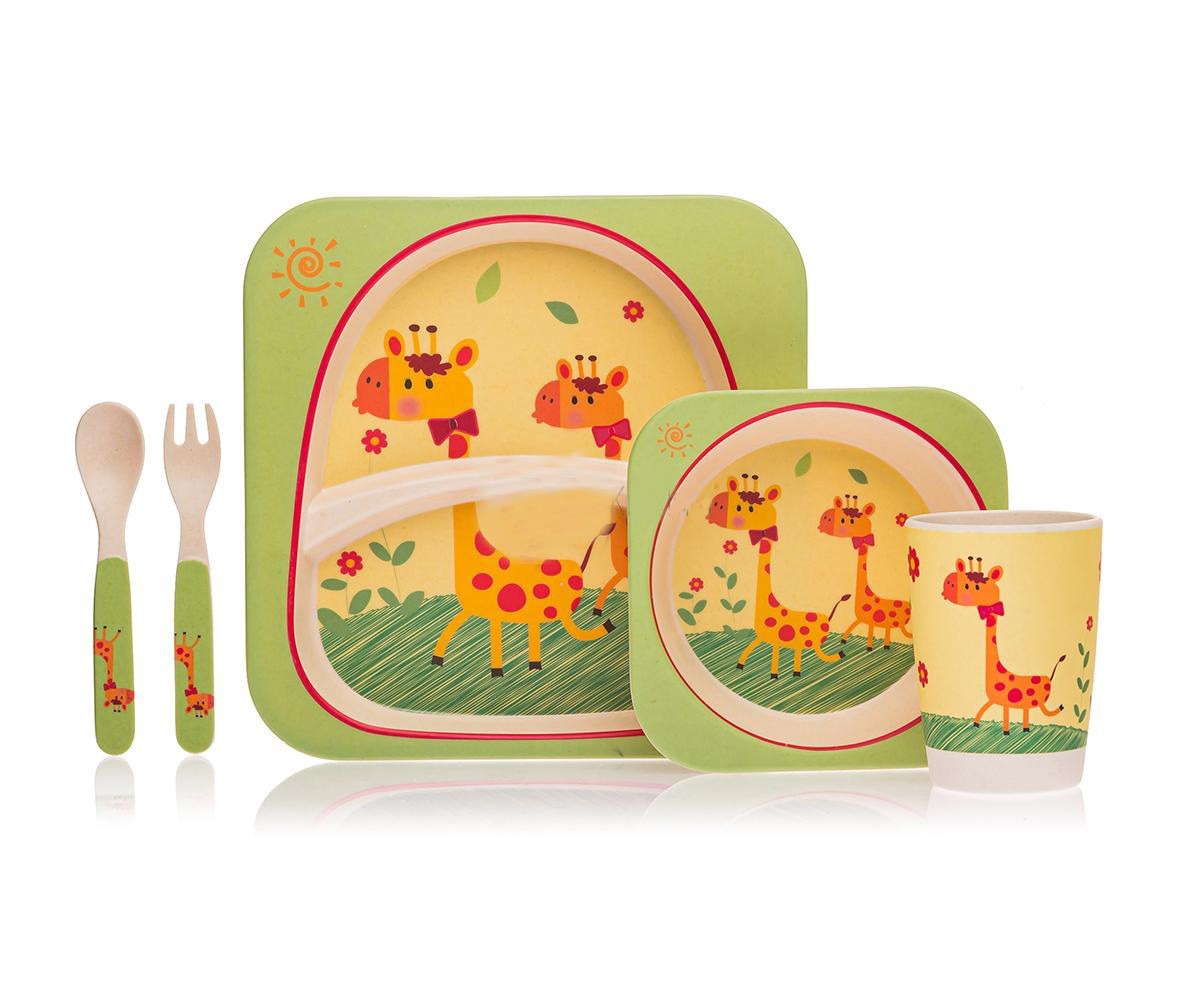 

Набор детской посуды бамбуковый 5 приборов " Жираф " Bamboo Ware Kids Set