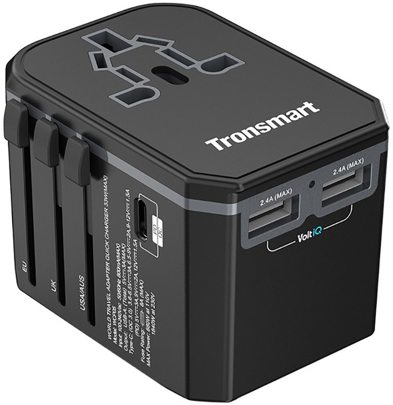 

Сетевое зарядное устройство Tronsmart WCP05 33W Universal Travel Adapter Black #I/S