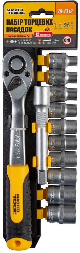 

Набор инструмента на планке Mastertool - 1/2" x 12 ед. (78-1312)