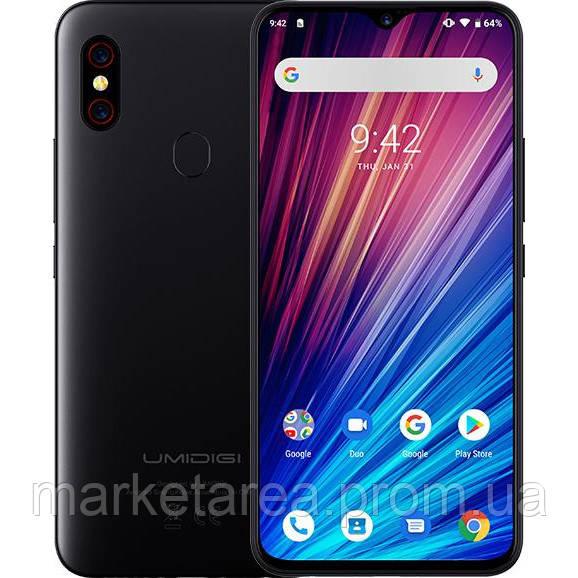 

Смартфон с хорошей двойной камерой на 2 сим карты UMIDIGI F1 PLAY 6/64Gb Black NFC (Global) Гарантия 12 мес, Черный