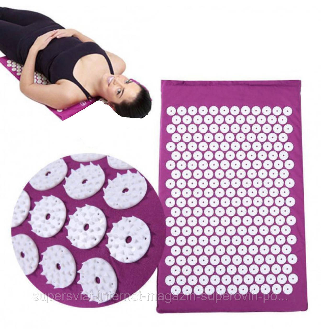 

Акупунктурный коврик для снятия стресса напряжения Acupressure Mat, Разные цвета