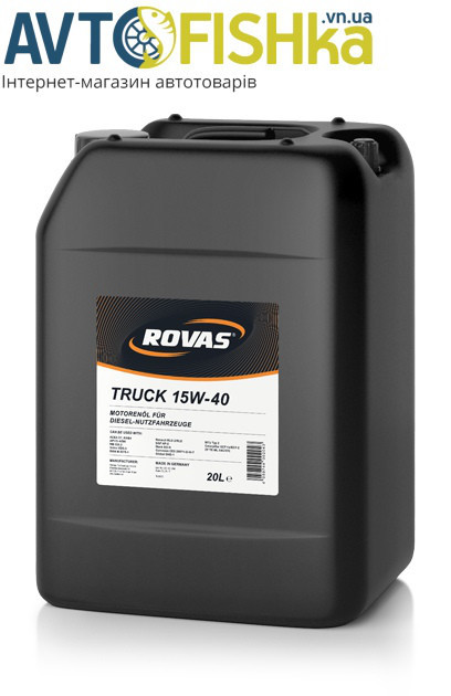 

Минеральное масло Rovas Truck 15W-40 20л