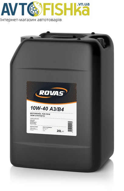 

Полусинтетическое моторное масло Rovas 10W-40 A3/B4 20л