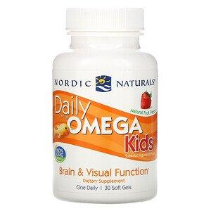 

Рыбий жир для детей (ягоды), Daily Omega Kids, Nordic Naturals, 1 в день, 500 мг, 30 капсул