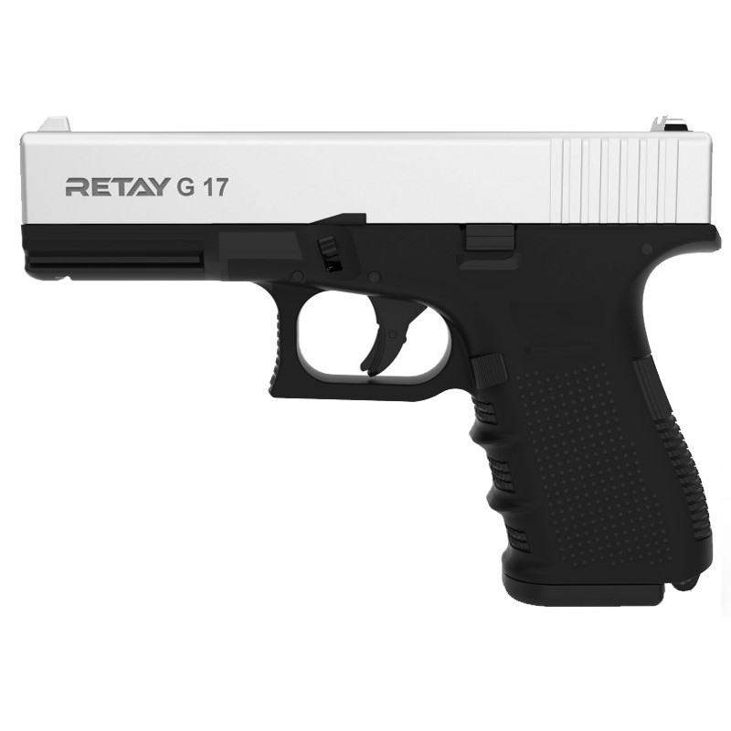 

Пистолет сигнальный, стартовый Retay Glock G 17 (9мм, 14 зарядов), хром