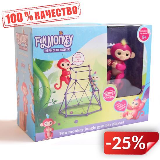 

Комплект Fingerlings Jungle Gym PlaySet + интерактивная обезьянка Aimee (228924285, Розовый