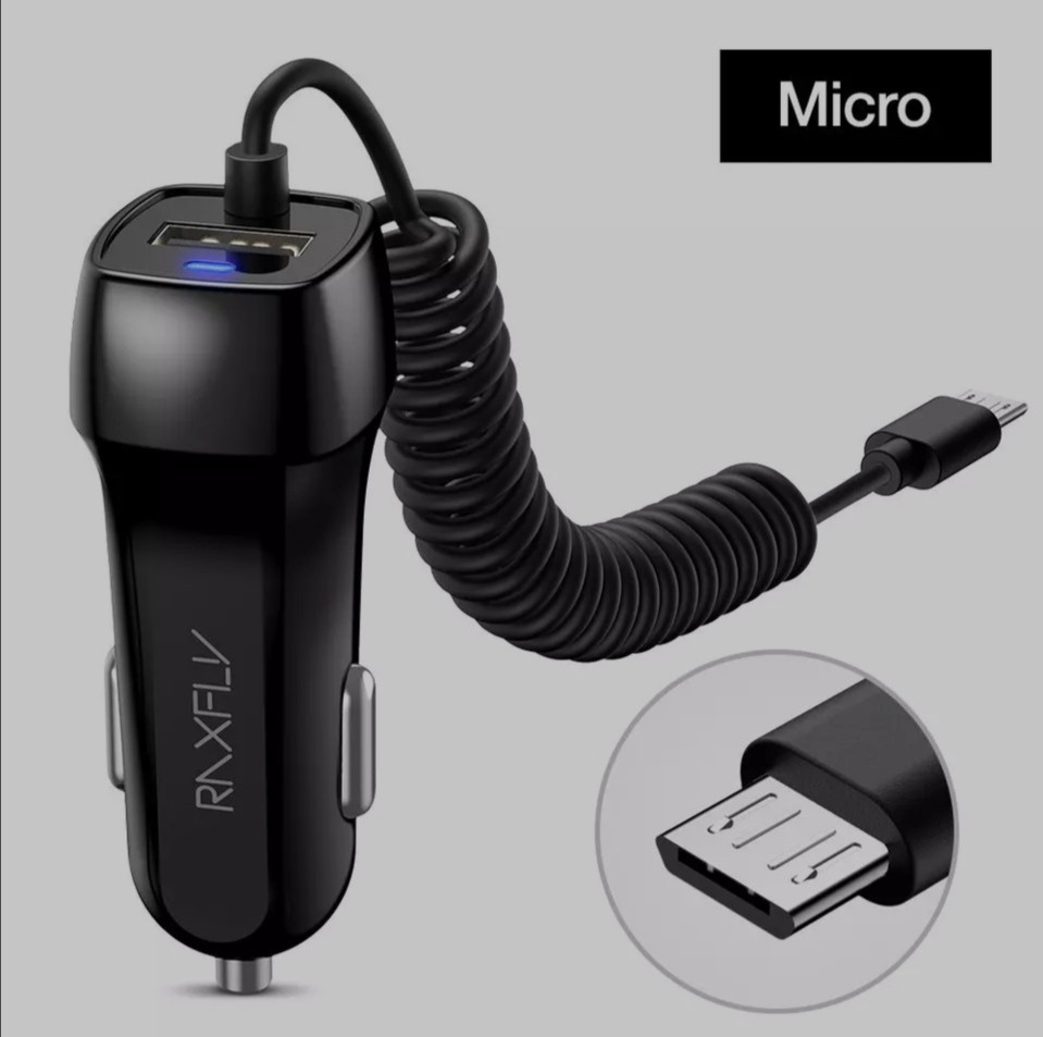 

Автомобильное зарядное устройство с кабелем micro USB зарядка для телефона