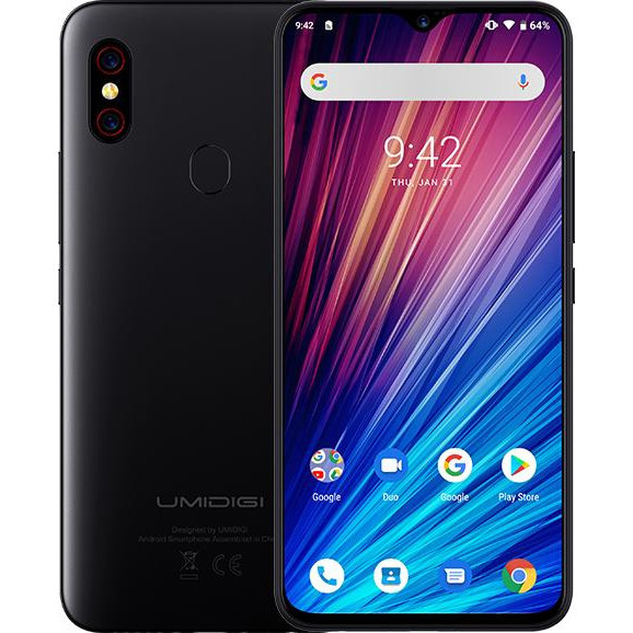 

Смартфон с хорошей двойной камерой на 2 сим карты UMIDIGI F1 PLAY 6/64Gb Black NFC (Global) Гарантия 12 мес, Черный