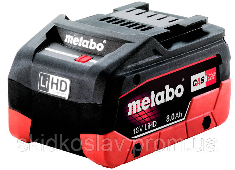 

Аккумуляторная батарея Metabo LiHD 18 В, 8 А ч, КОД: 2403601