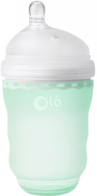 

Детская силиконовая антиколиковая бутылочка Olababy GentleBottle Mint Бирюзовый 240 мл (80820), Бирюзовая