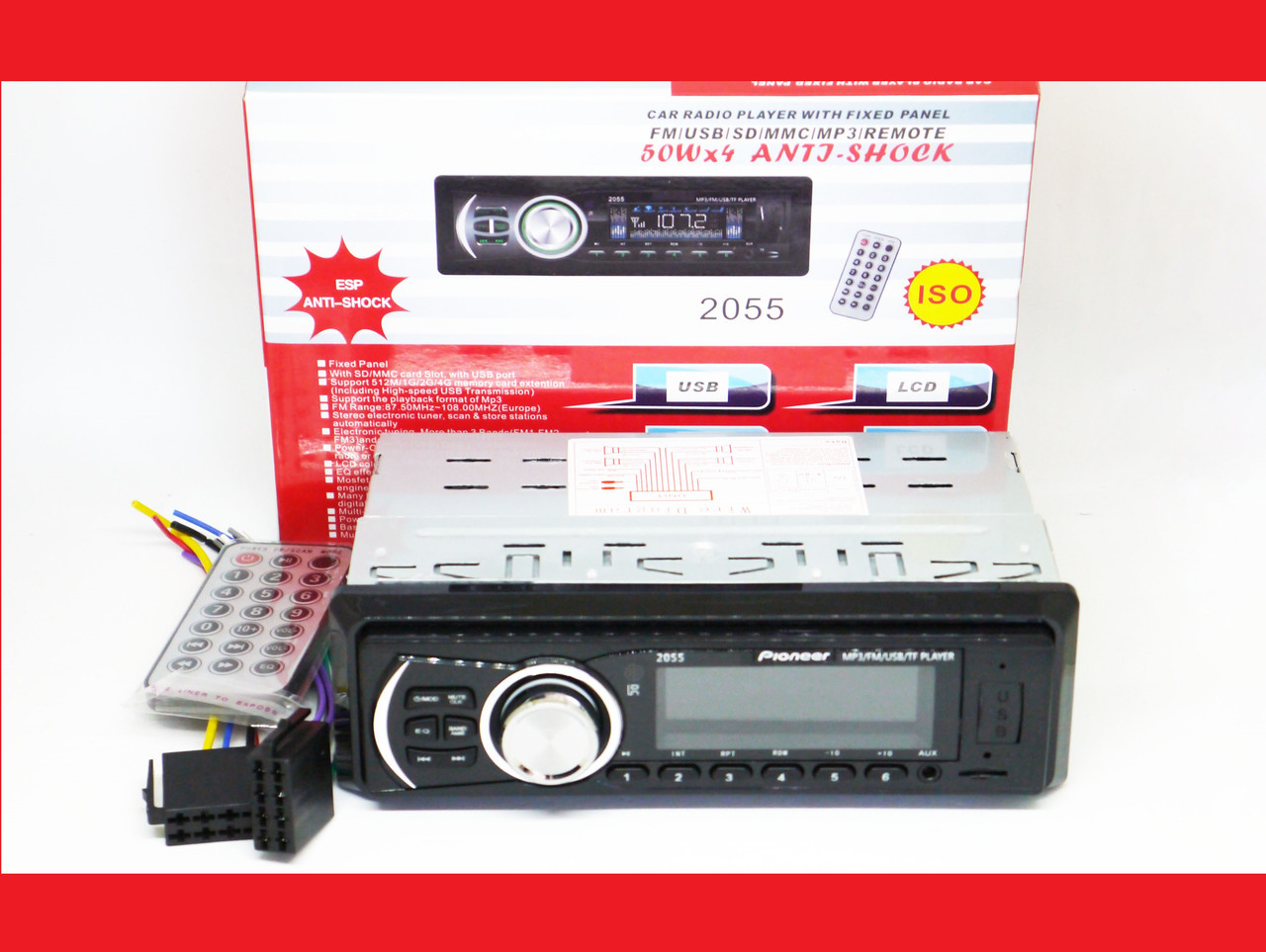 

Автомагнитола Pioneer 2055 ISO Usb+Sd+Fm+Aux+ пульт (4x50W)