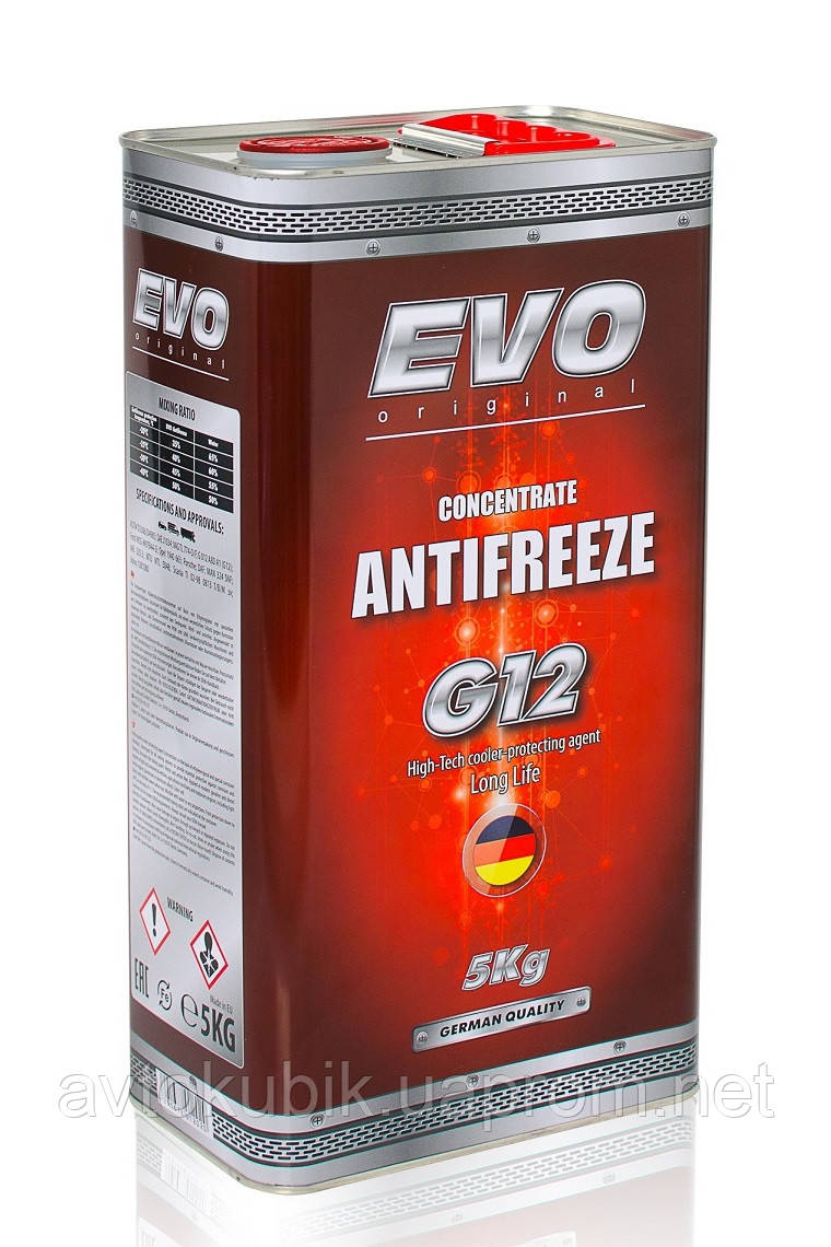 

Антифриз EVO G12 (-80°C) концентрат красный 5л (G12RED5KG)