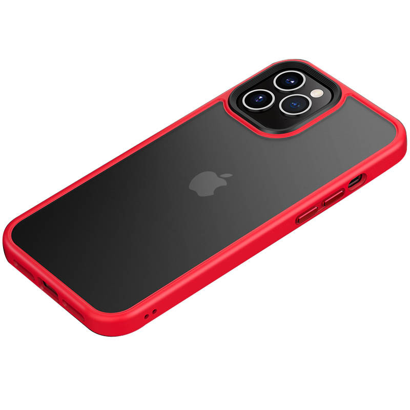 

TPU+PC чехол Metal Buttons для Apple iPhone 12 Pro Max (6.7")., Красный