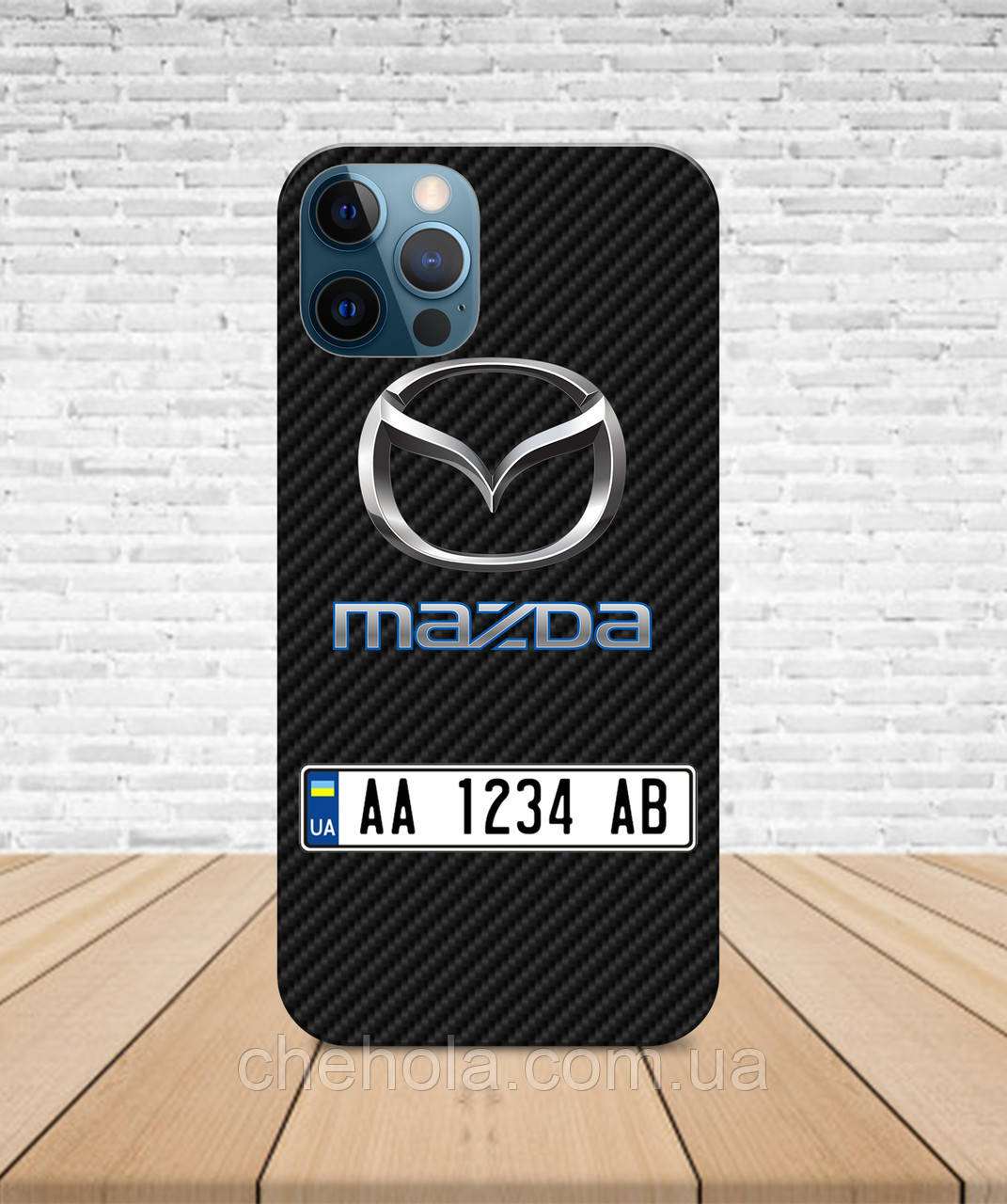 

Матовый Чехол iPhone 12 PRO карбон Чехол с номером авто mazda с принтом